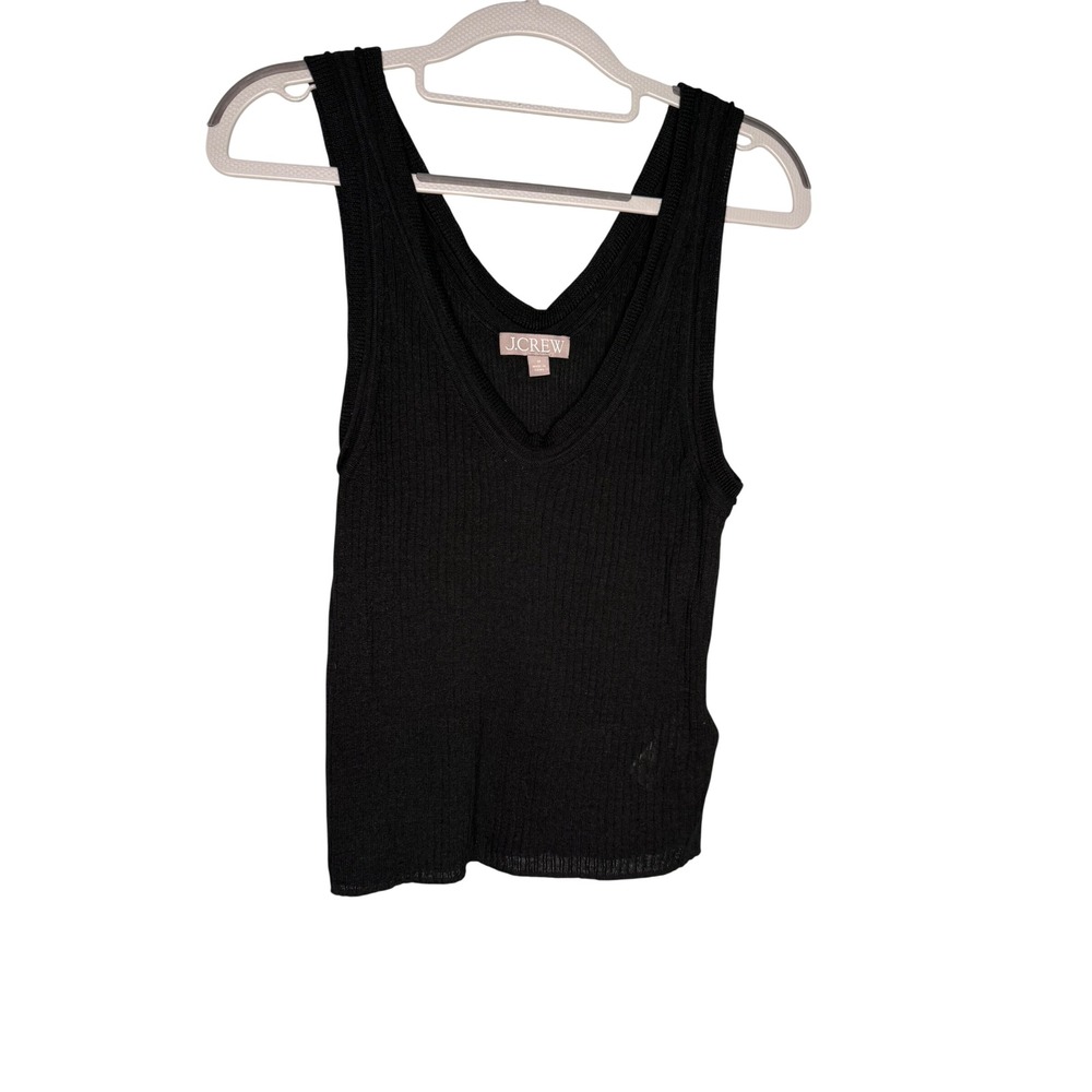 J.crew‎ black ribbed v-neck sleeveless top